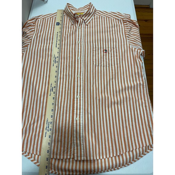 Vintage Duck Head Men's Orange Stripe Button Down Shirt Size XL (23" pit to pit) - Picture 10 of 10